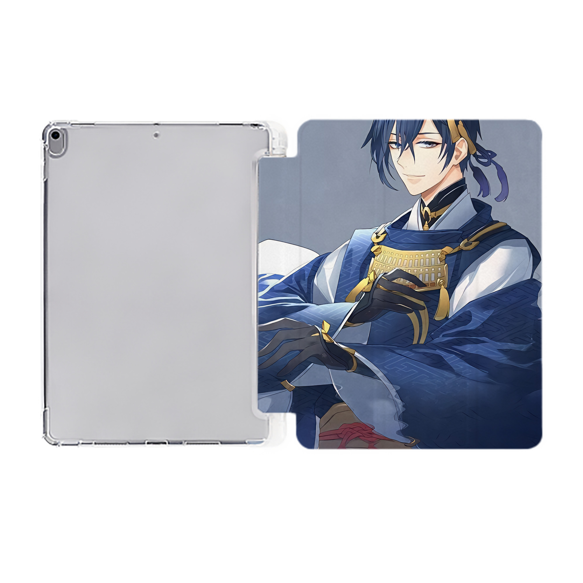 （画像用） 刀剣乱舞 Touken Ranbu IPad ケース ペン収納付き 三つ折りスタンド PUレザー×シリコン 対応機種9.5/10.5/10.9インチ
